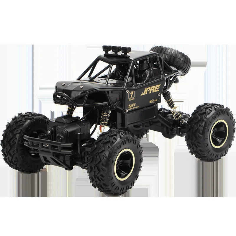 Large 4WD remote control climbing car with 2.4G wireless remote on off-road terrain