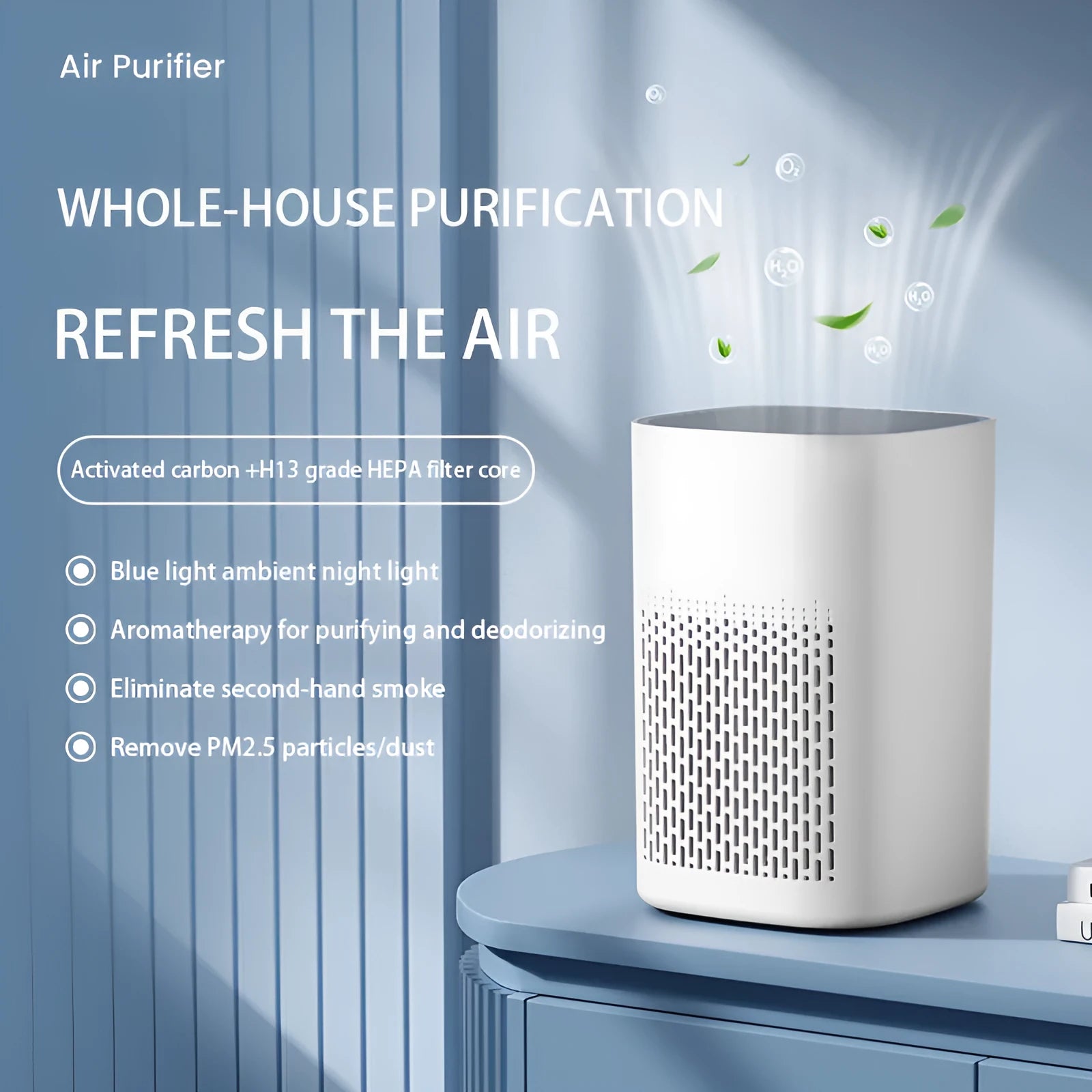 Simple style desktop USB air purifier machine for small rooms under 10 square metres