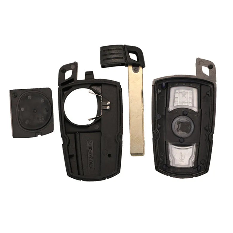 BMW CAS3 semi-intelligent remote car key fob with three metal keys and HU92 model label