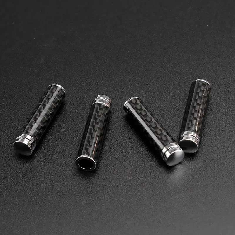 Four carbon fibre style car door handle covers with metal framework for direct replacement installation