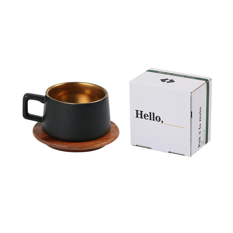 Office gift tumbler coffee cup set with metallic gift box and 250ml capacity