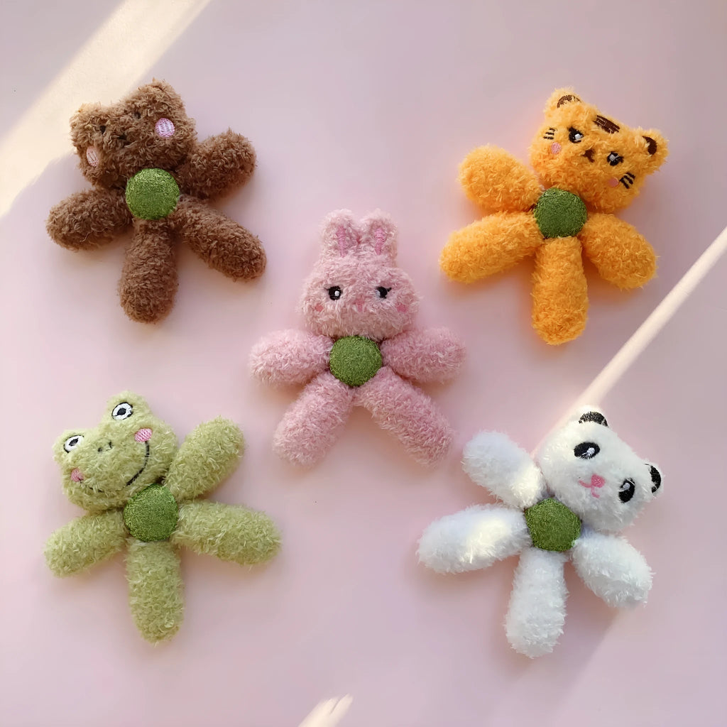 Brown bear design catnip chewing ball for dental cleaning 12.5cm cat toy