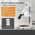 Manual stainless steel and nylon orange juicer with 480cm size on a kitchen counter.