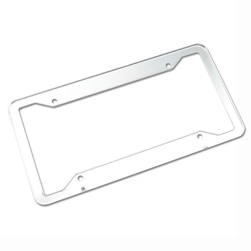 Aluminium alloy stainless steel licence plate frame in black, grey, silver, and steel finishes.