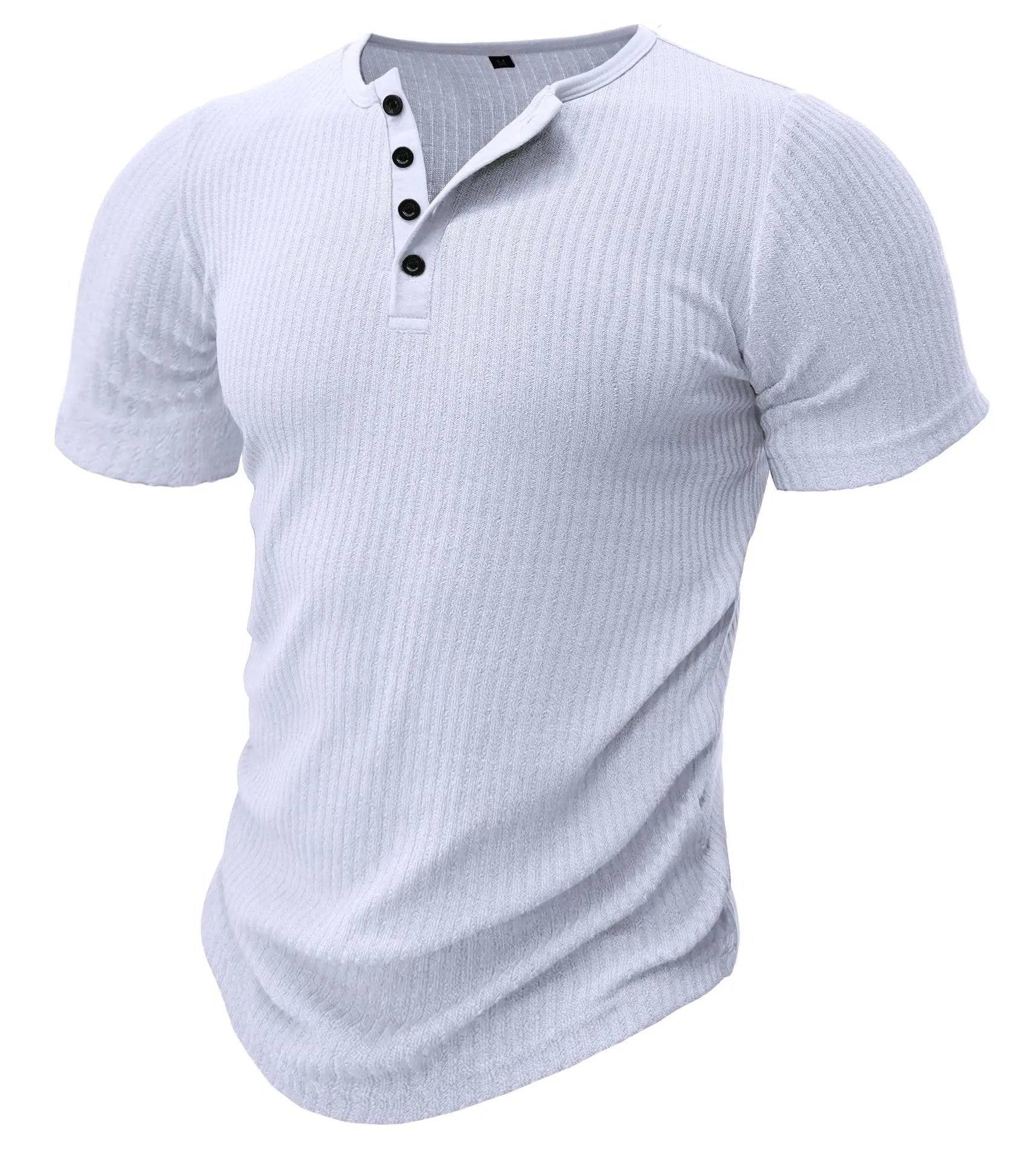 Men's slim-fit muscle cut polyester t-shirt in solid colours with sports styling and Asian sizing