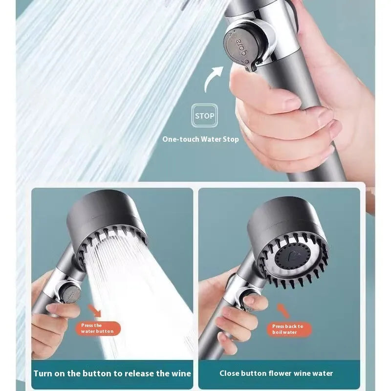 Portable Strong Boost bathroom filter shower head with three adjustment settings