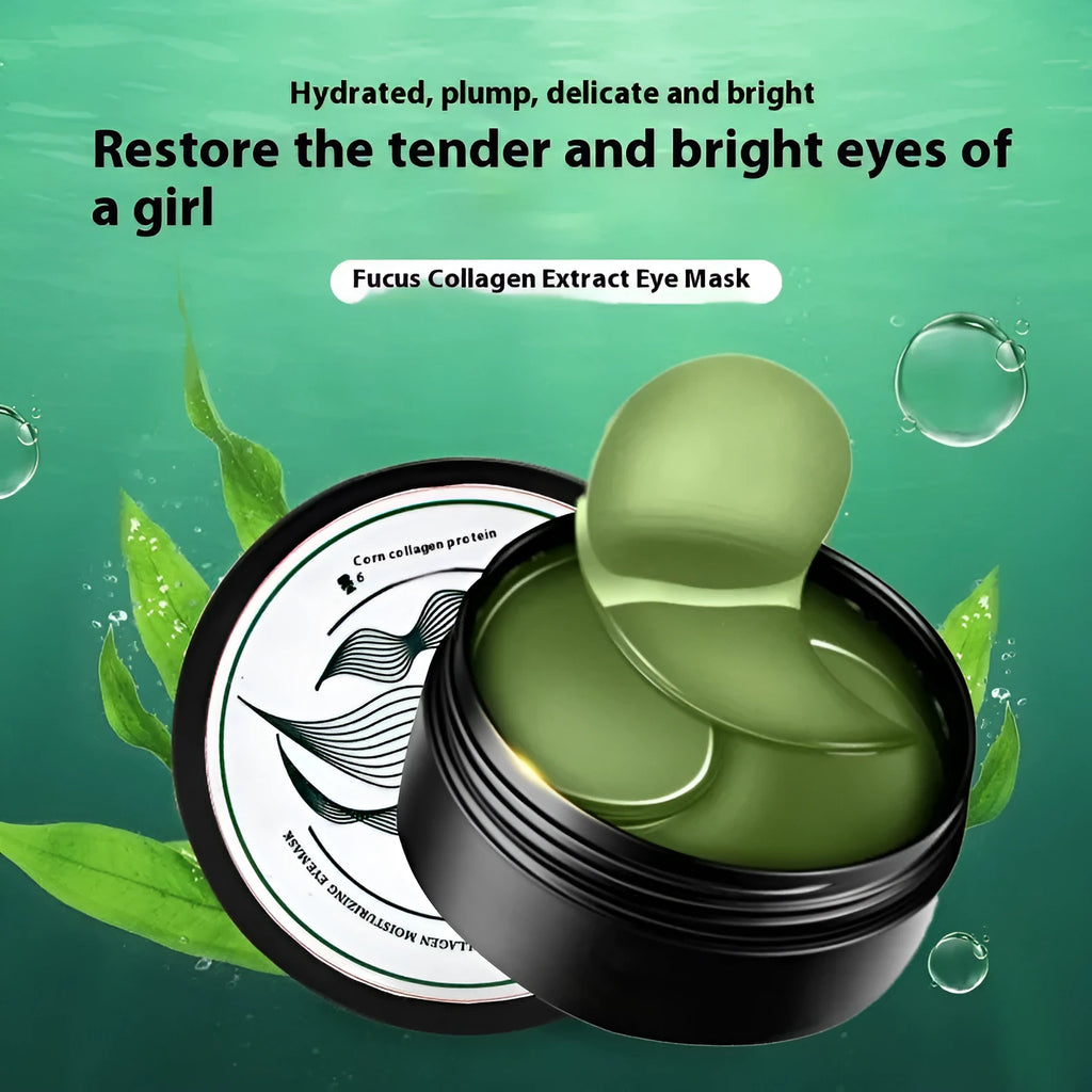 Pack of 60 green seaweed extract eye masks with collagen essence and sodium hyaluronate