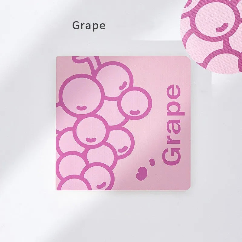 Square 14.5cm notebook with embossed fruit cover design and 80g thickened paper pages