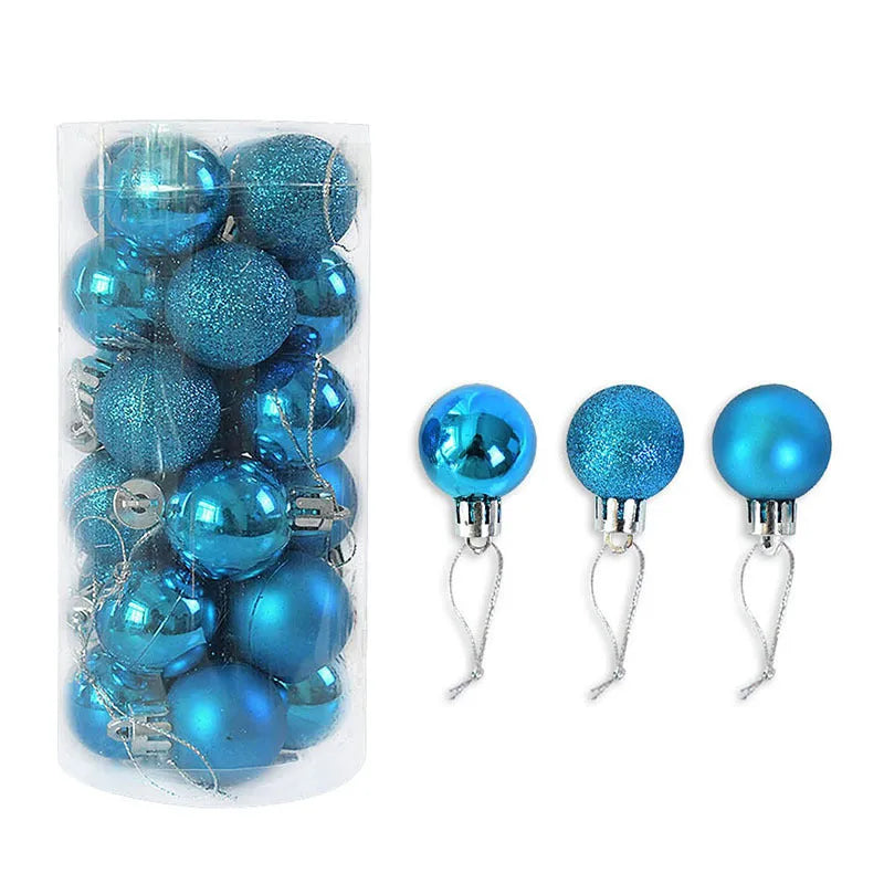 3cm diameter plastic Christmas baubles with shiny matte electroplated finish in multiple colours