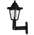 Black hexagonal solar wall lamp for outdoor garden and patio lighting