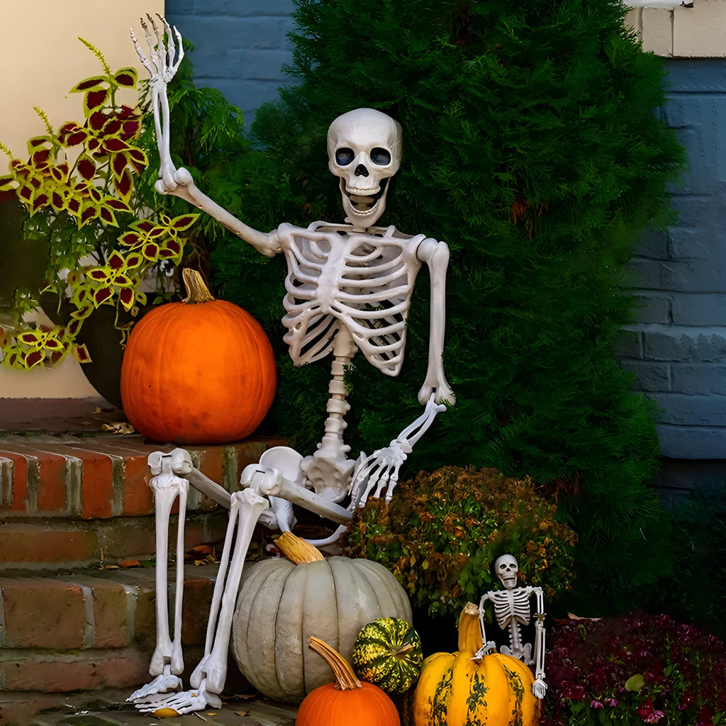 90cm tall plastic skeleton Halloween decoration with movable joints