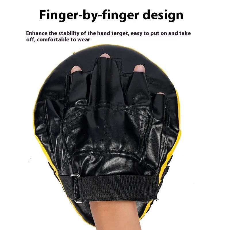 Vertical PU leather punch mitts for boxing and martial arts training with flat and curved design options