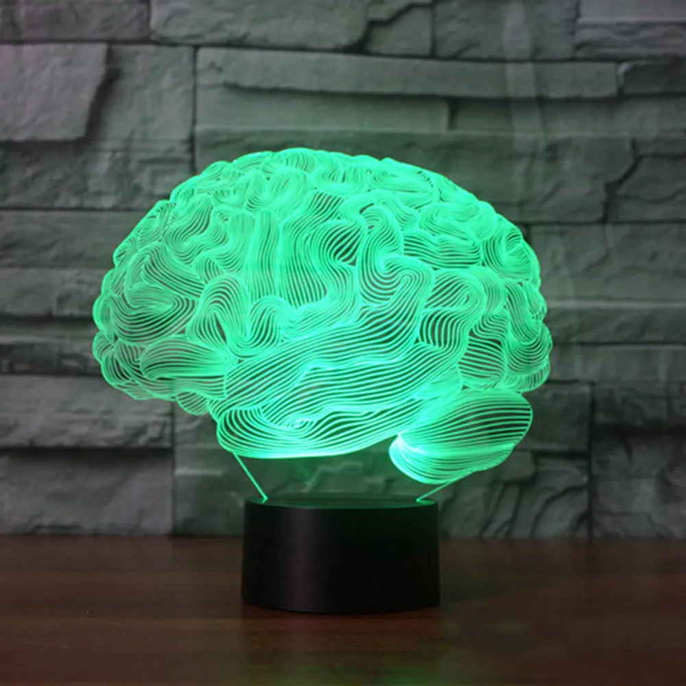 3D acrylic LED desk lamp with remote control showing colour change illumination