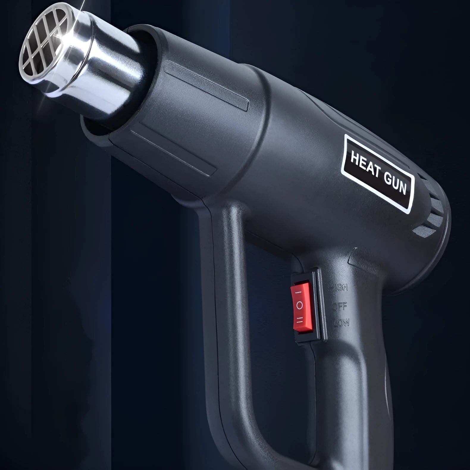 2000W industrial hot air gun with anti-slip grip and adjustable controls.