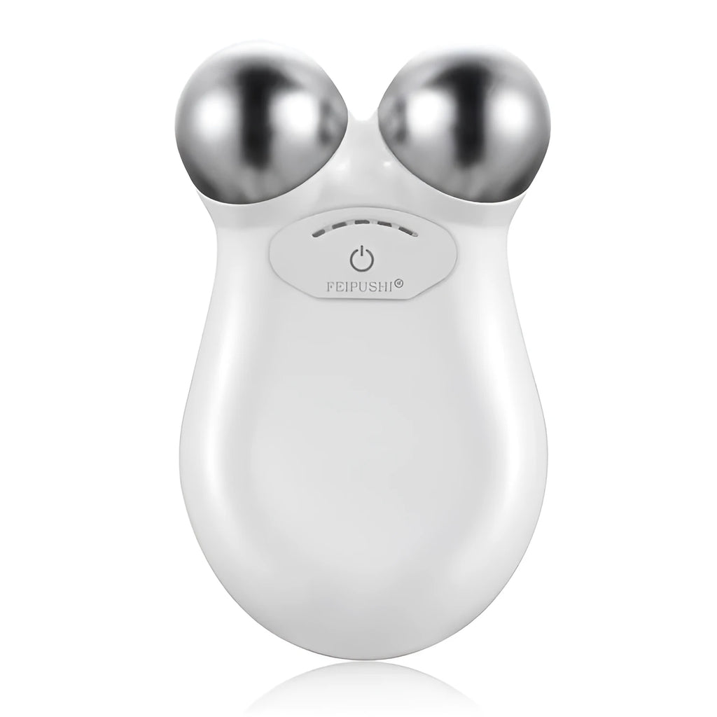 Pink micro current facial lifting device measuring 106mm with polymer battery for skin firming treatments