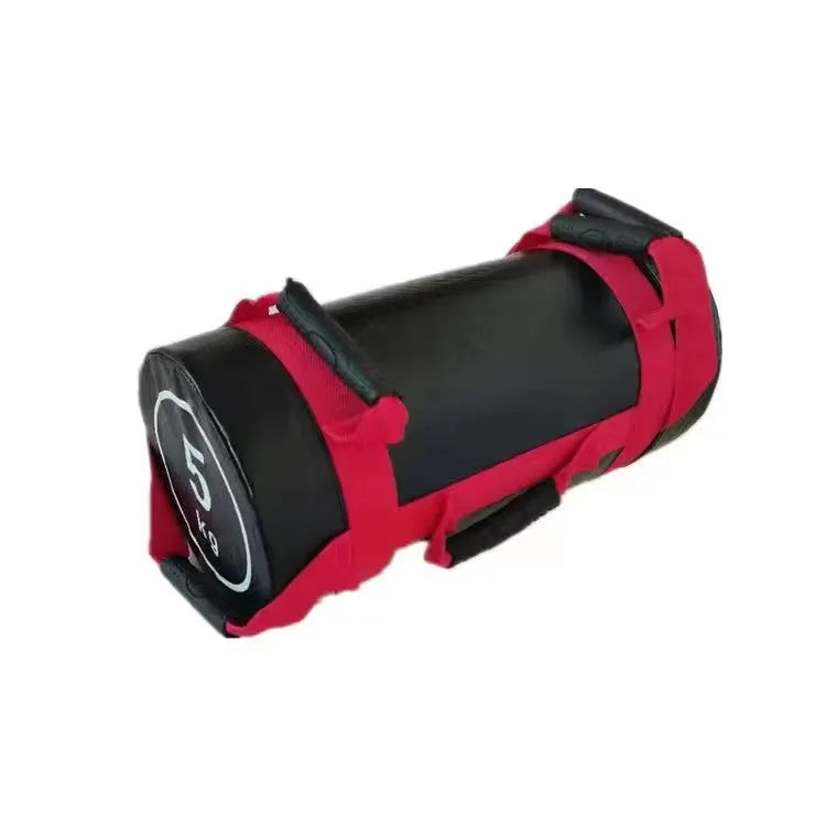 PVC fitness training sandbag in flat white leather finish with weight options from 5kg to 30kg