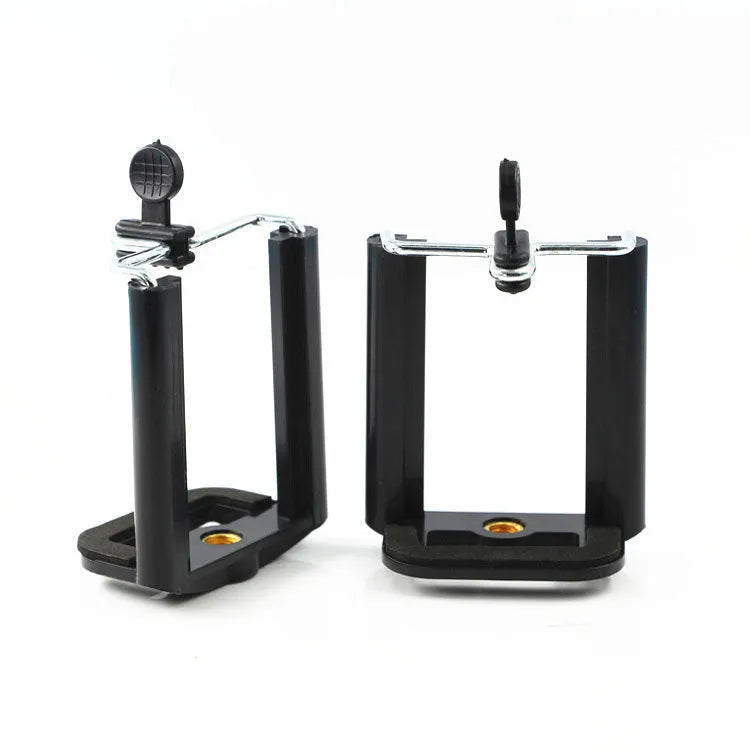Black ABS plastic mobile phone holder with U-clip design and adjustable hose bracket for car mounting