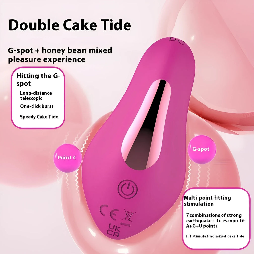 Rose red wearable female massager with silicone body and USB charging port