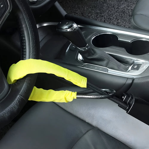 Red iron car steering wheel lock with copper core for General Motors vehicles