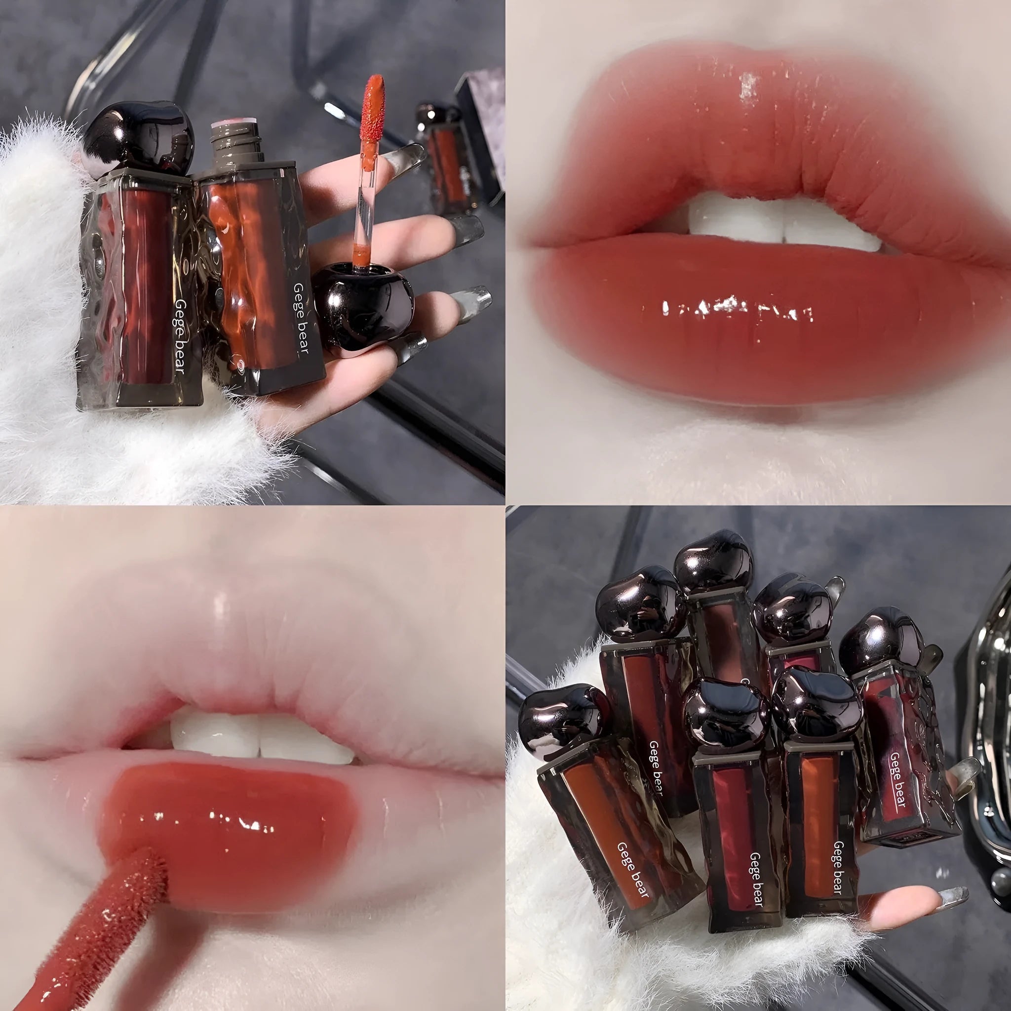 Glacier Lava Lip Lacquer mirror makeup lip gloss showing water light finish
