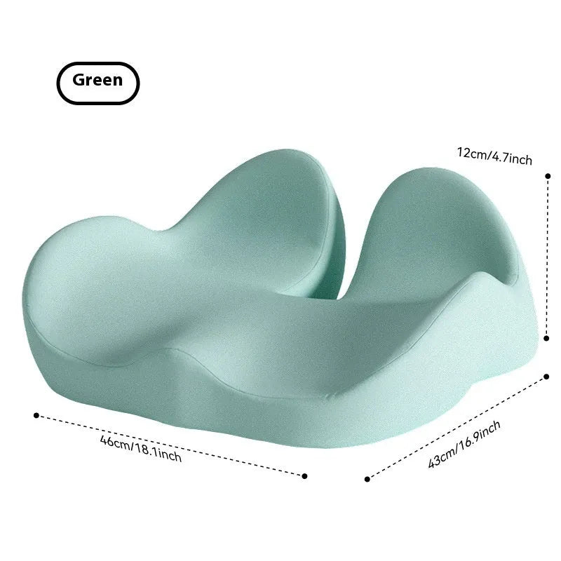 Memory foam office chair cushion in solid colour on chair