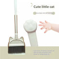 Purple plastic broom and dustpan set with rotating brush head and built-in holder