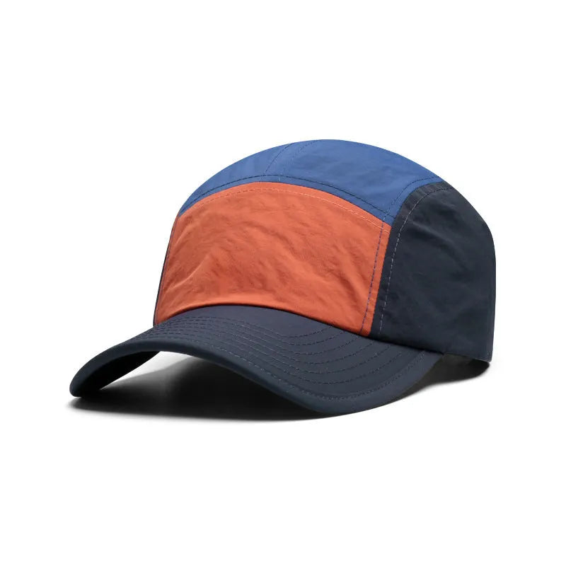 Men's khaki green quick-drying cotton polyester baseball cap with curved brim.