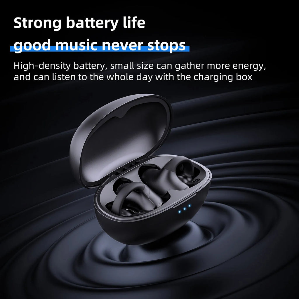 T306 black and white Bluetooth sports gaming headphones with ear hook clip-on design