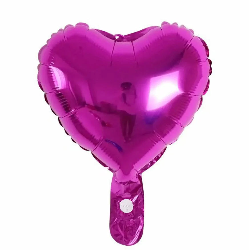 Aluminum foil peach heart balloons in metallic colours for party decorations