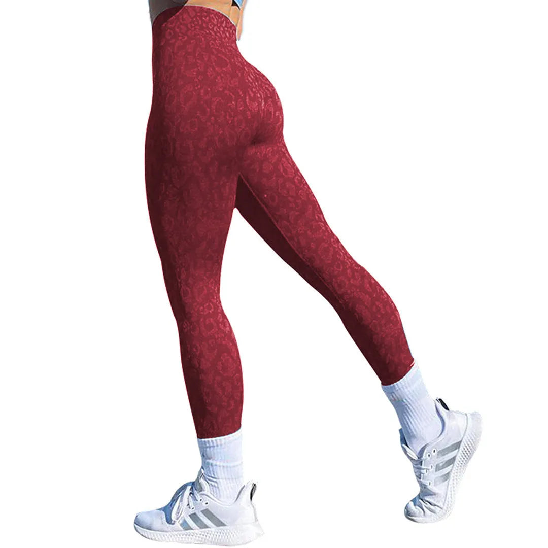 Women's booty lifting fitness leggings in camo and leopard print designs for gym and yoga workouts