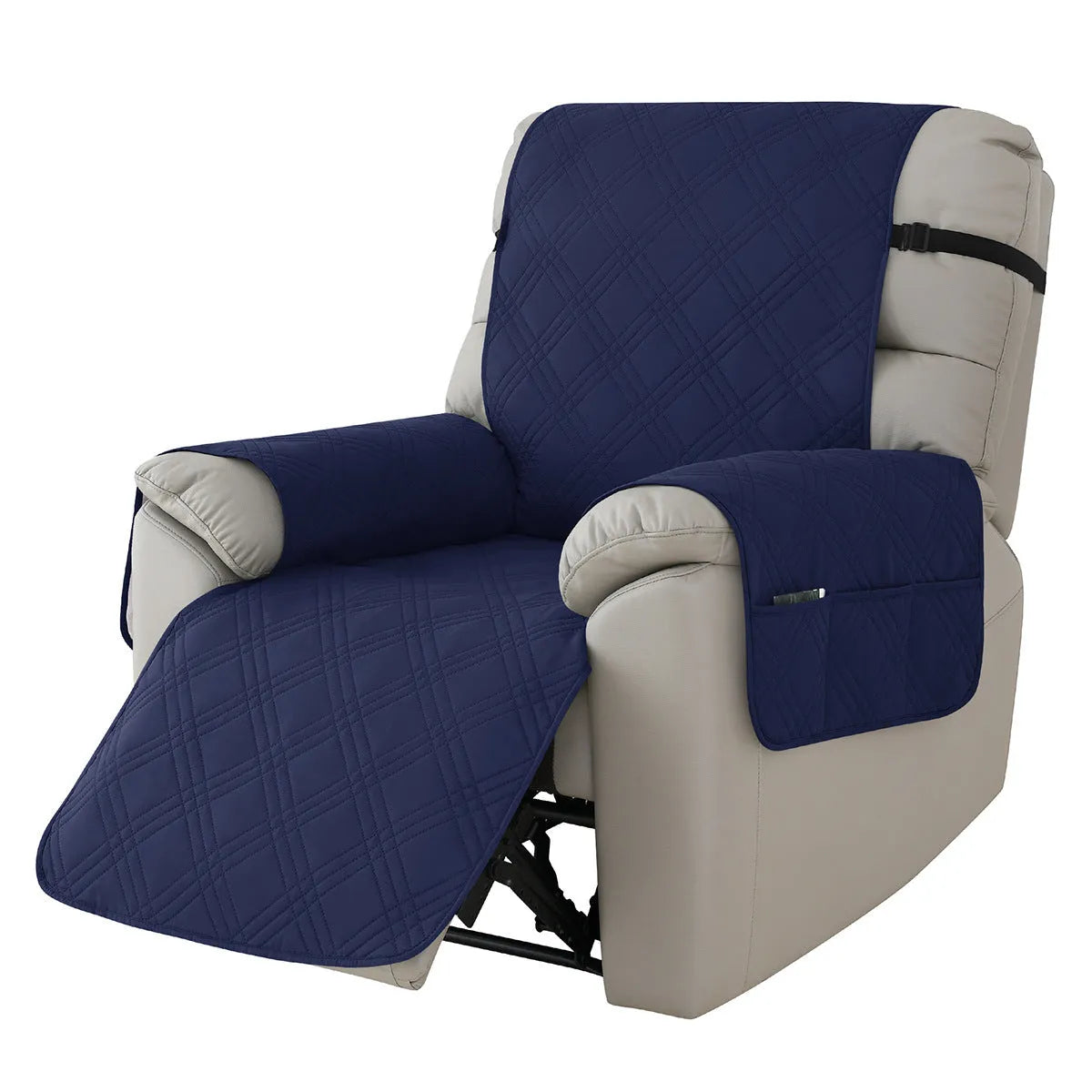 Quilted waterproof sofa cover for Chivas massage chair in burgundy colour.
