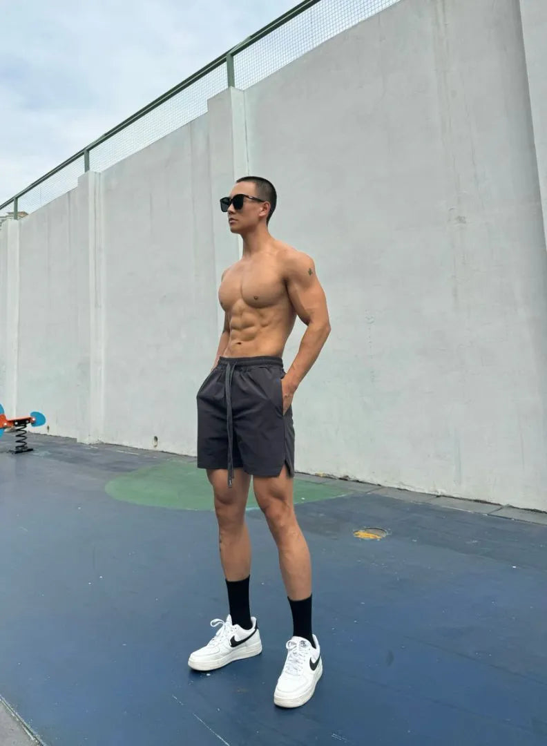 Men's ice silk quick-drying double-layer shorts in multiple colours