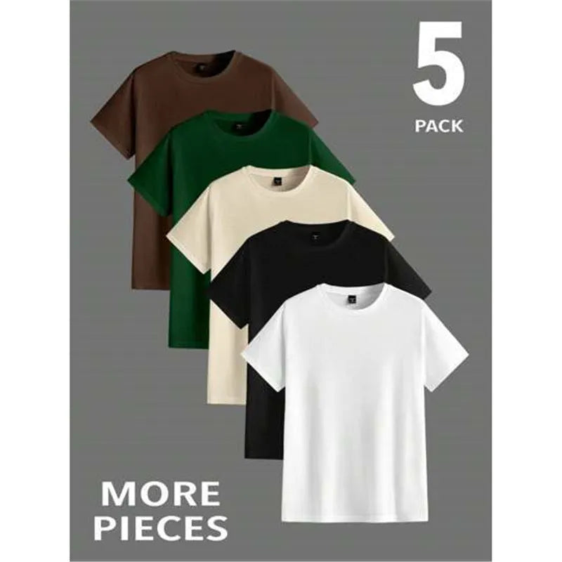 Printed slim-fit men's short sleeve cotton T-shirt on a hanger, shown in multiple colour options.