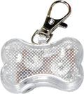 Blue LED bone-shaped luminous pendant for pet collars showing three light modes