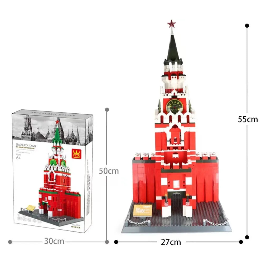 Wange ABS plastic small particle building blocks set with international architecture models