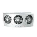 Black USB-powered car ventilation fan on a car dashboard with a 1.5m cable