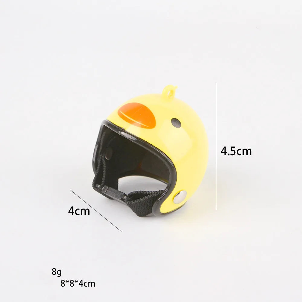 Adjustable pet safety helmet for small chickens and birds with sponge lining