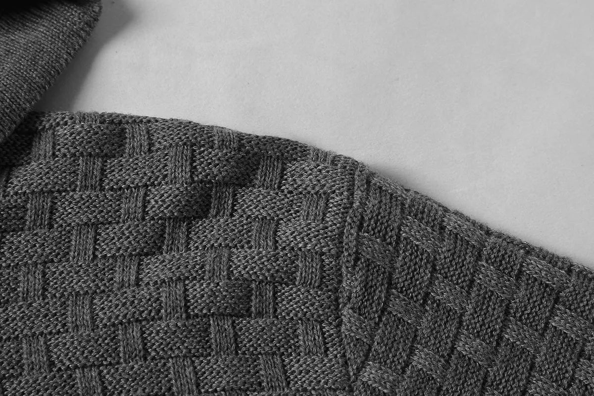 A men's hoodie sweater in a cotton-polyester blend, shown in one of nine available colours including black, navy, or grey.