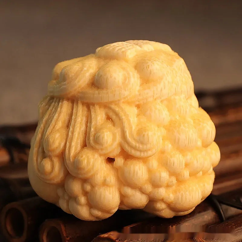 Solid bamboo golden toad princess ornament measuring 5.0 units in cute style