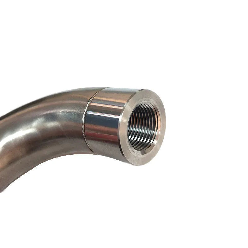 Brass M18 x 1.5 automotive temperature sensor adapter on a white background.