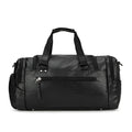 Large black PU travel shoe bag for organising footwear, showing size scale.