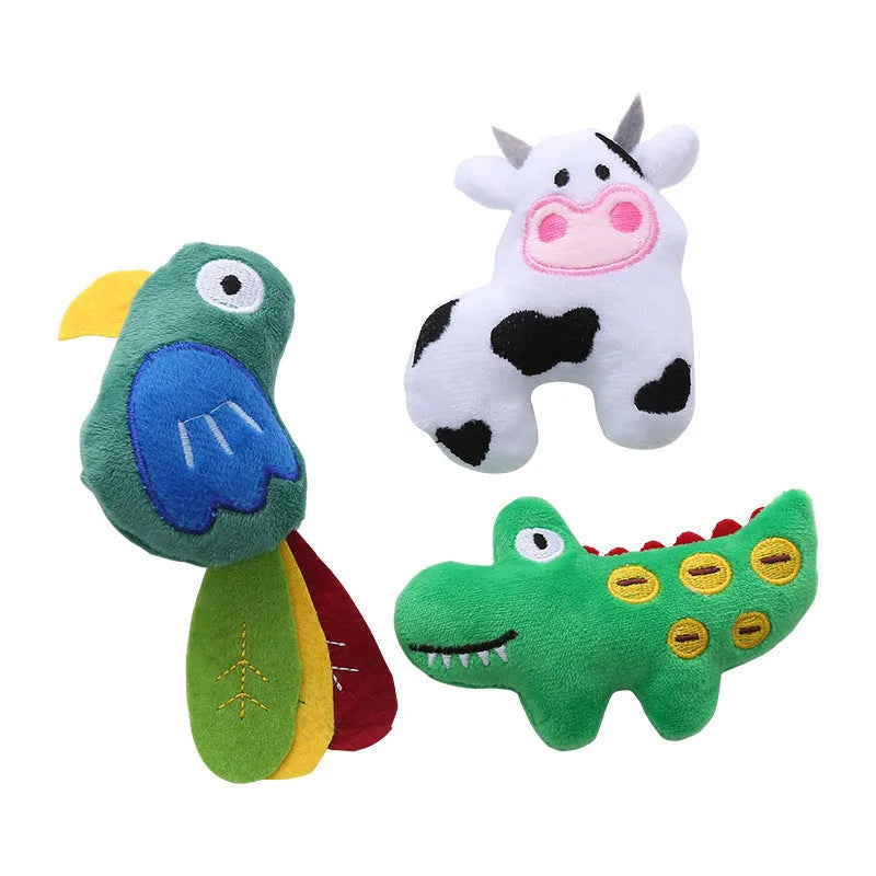 Cow shaped plush cat toy with catnip measuring approximately 20cm in length