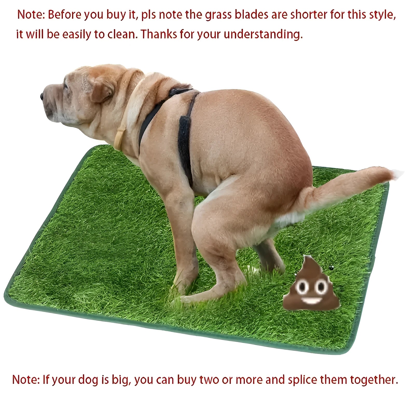 Artificial grass dog toilet training mat with drainage for indoor pet use