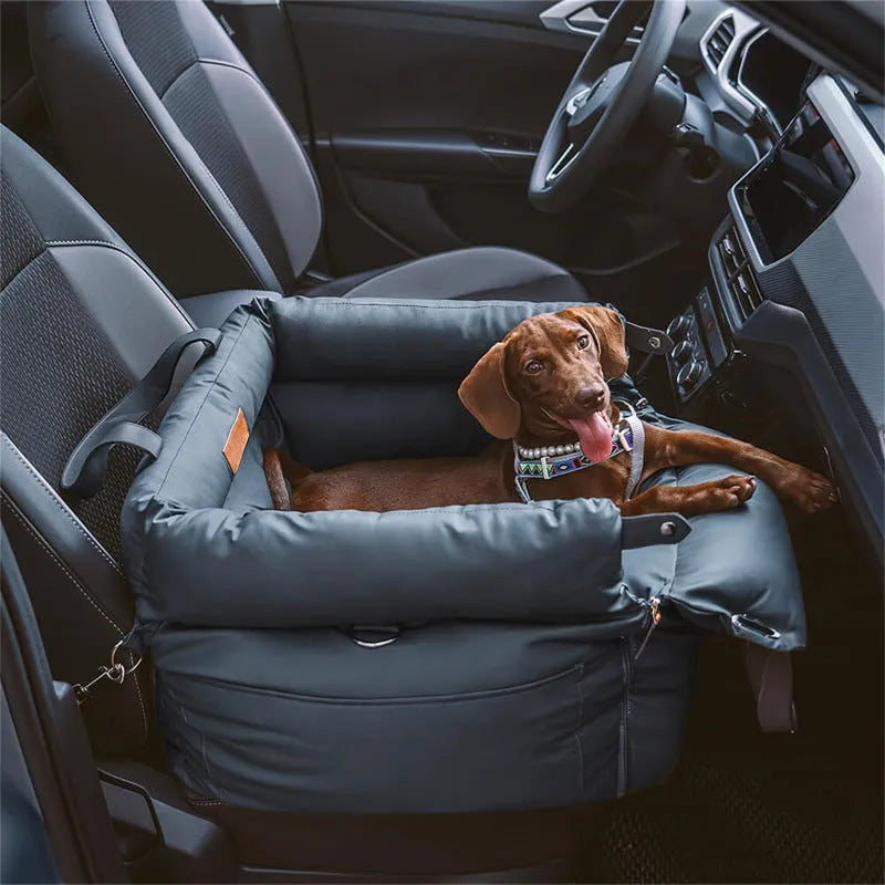 Waterproof PU leather dog car nest with removable cover in vehicle boot