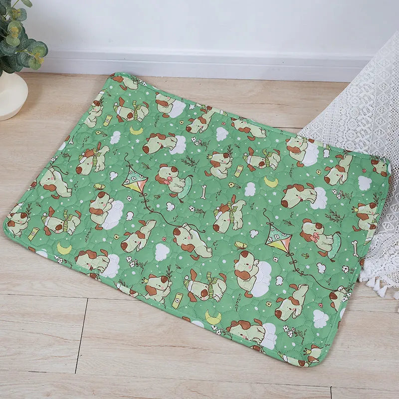 Reusable washable waterproof pet urine pad with animal pattern in multiple size options