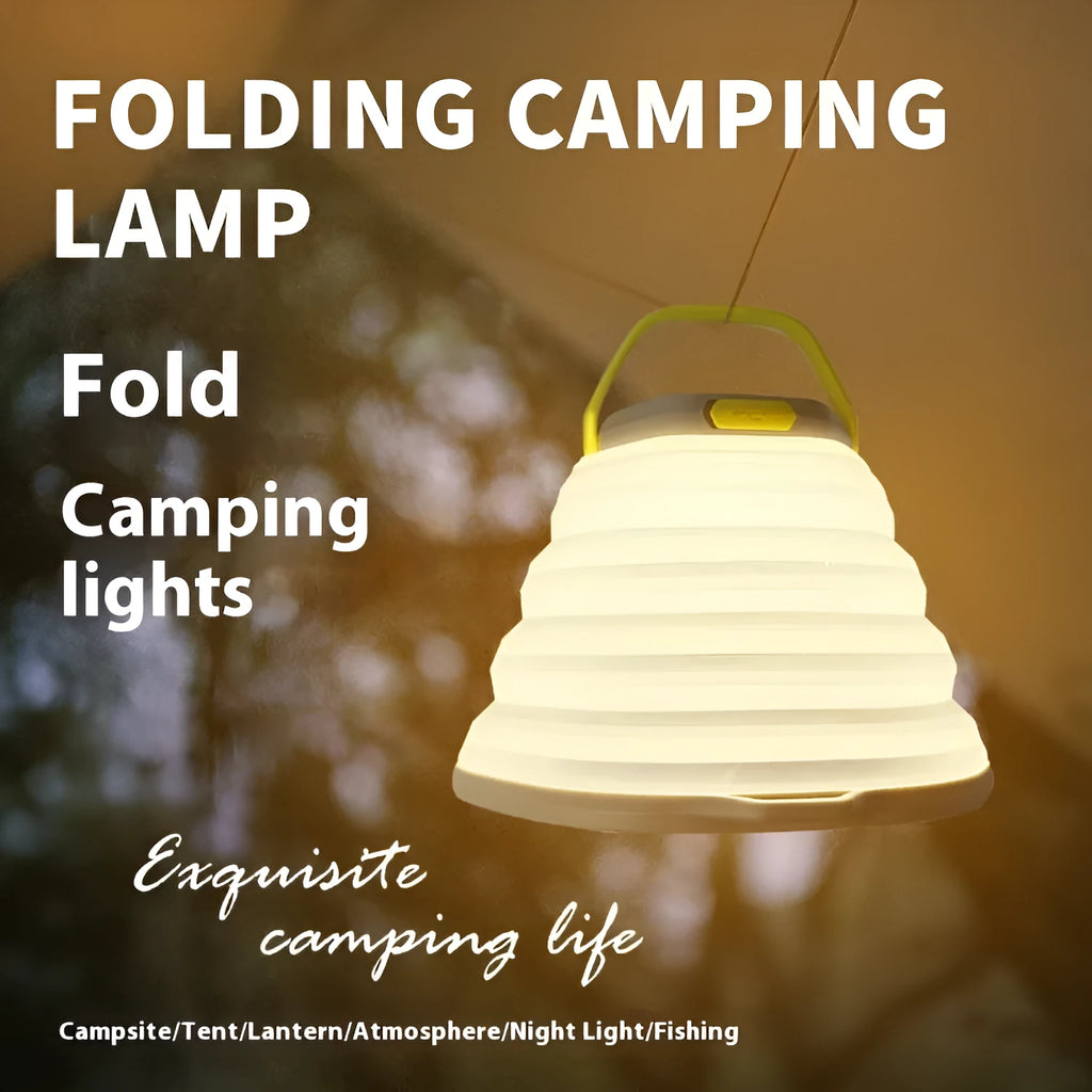 White camping lamp with single-key switch for outdoor lighting