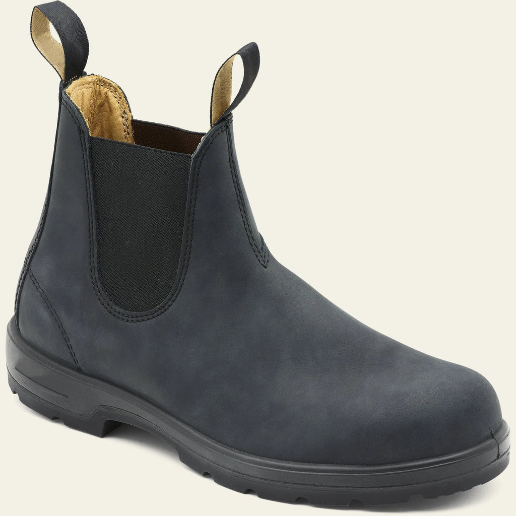 Unisex vintage brown Chelsea boots with a chunky sole and round toe on a white background