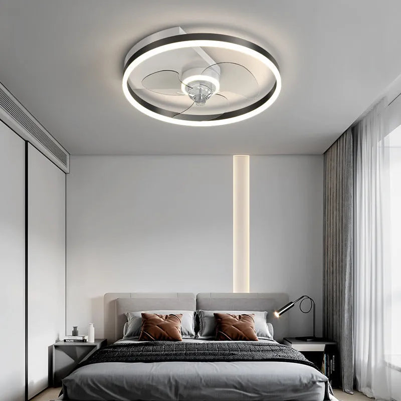 Modern Nordic ceiling lamp with iron body for children's rooms with integrated fan and LED lighting