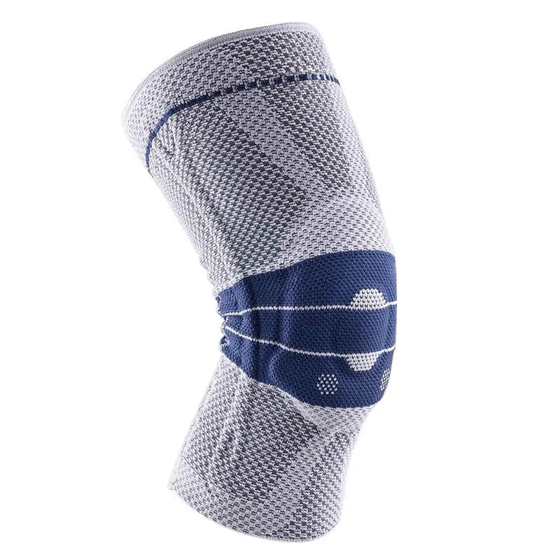 Adult sports knee pads in black and blue colour for basketball and running protection