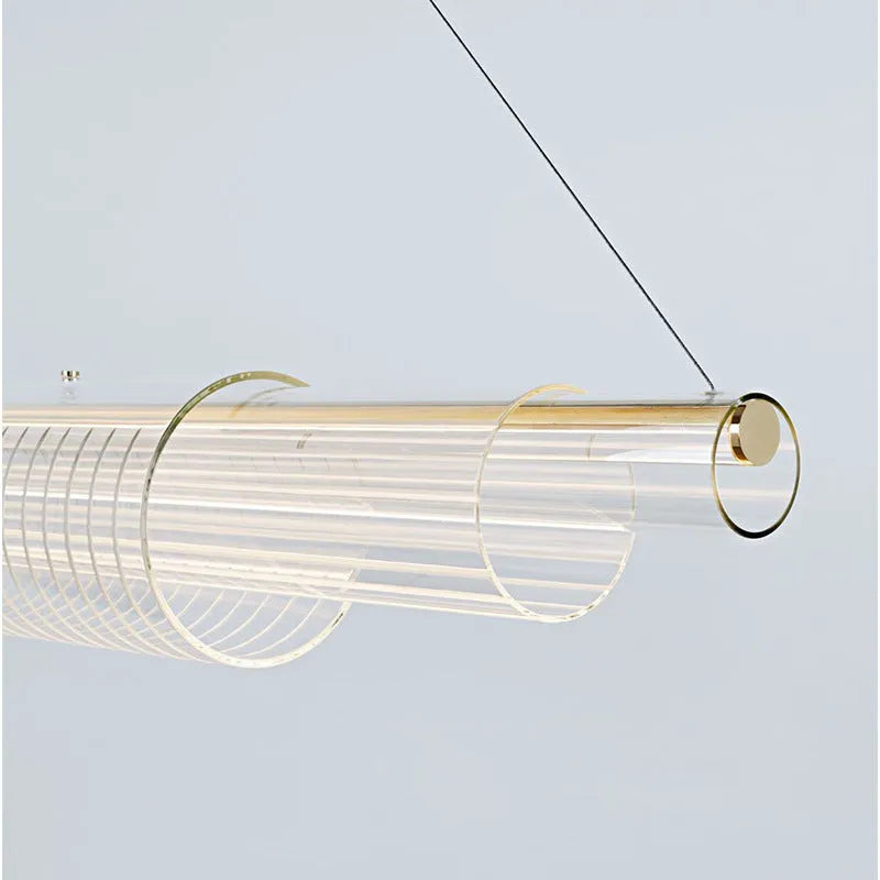 Modern glass pendant lamp with iron body in minimalist design for restaurant or home lighting